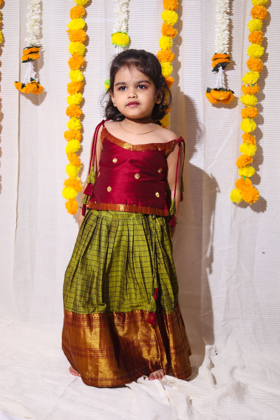 Inbha Green with Maroon mini | Made To Order