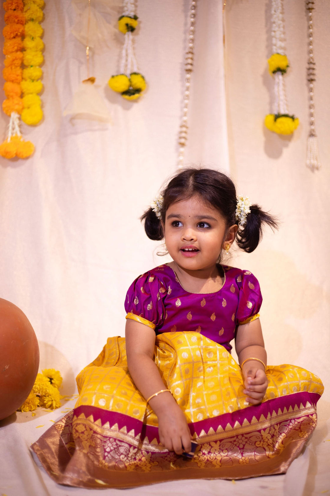 Made to Order-   Aakruti Magenta with Yellow Mini