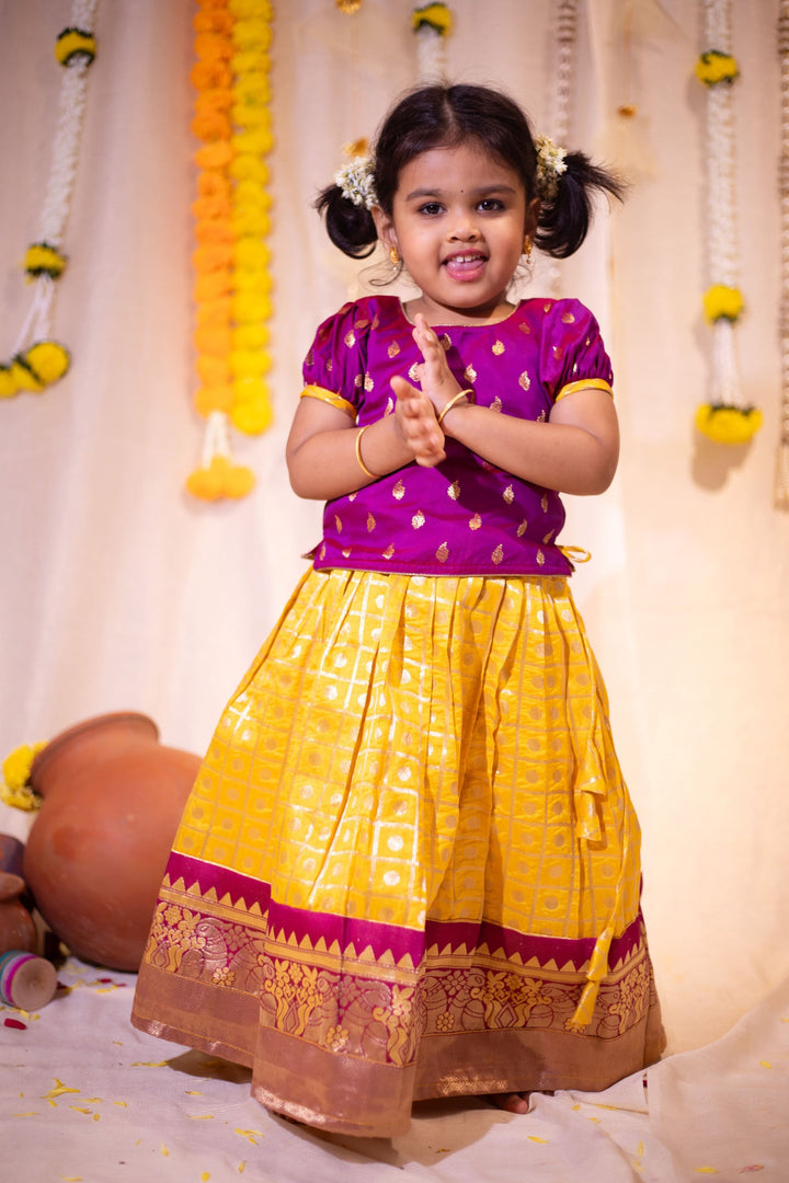 Made to Order-   Aakruti Magenta with Yellow Mini