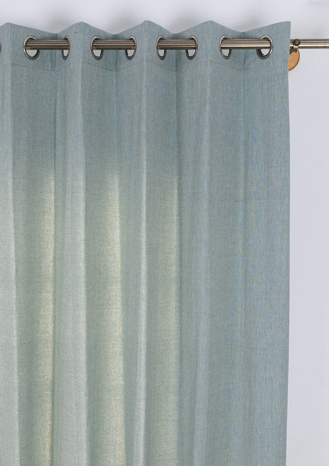 Ocean Teal Linen Cotton Plain Curtain for living room & bedroom - Room Darkenin | SHOBITAMg - Single Piece