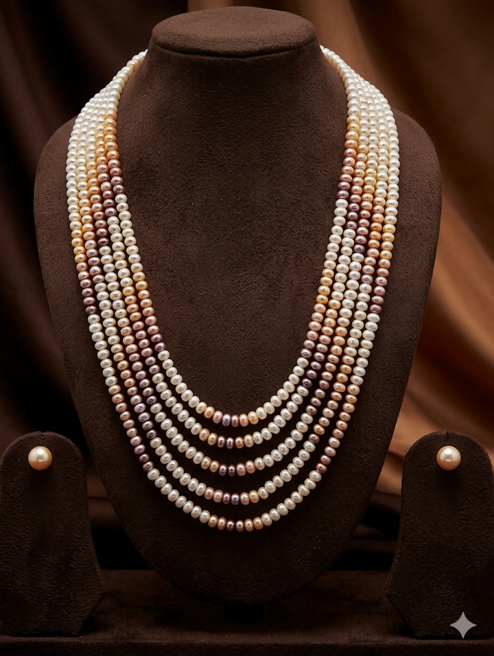 Multi-Strand Freshwater Pearl Necklace Set | SHOBITAM