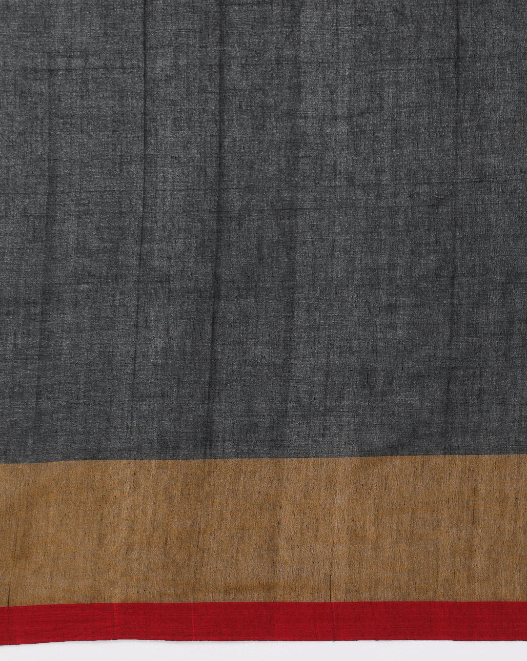 Black-Gray Handloom Colour block Cotton Saree