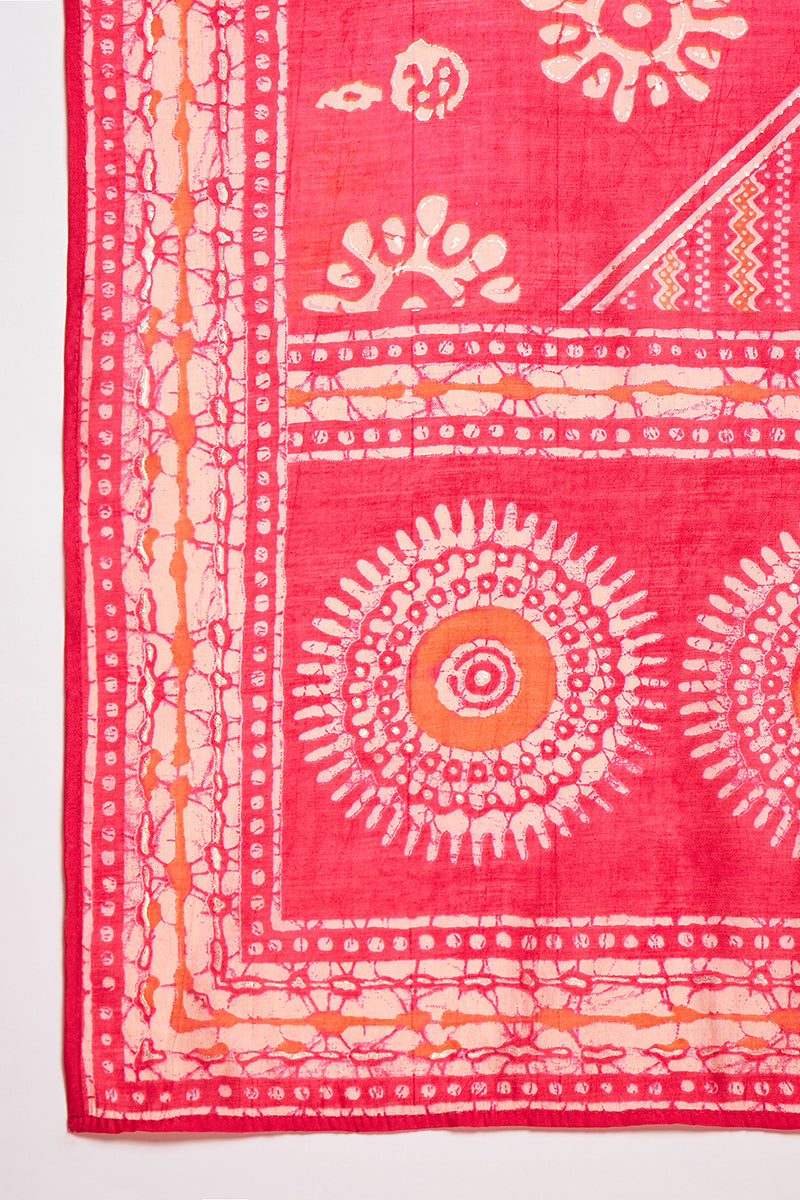 Pink Rayon Blend Floral Printed Straight Kurta Trouser With Dupatta | SHOBITAM