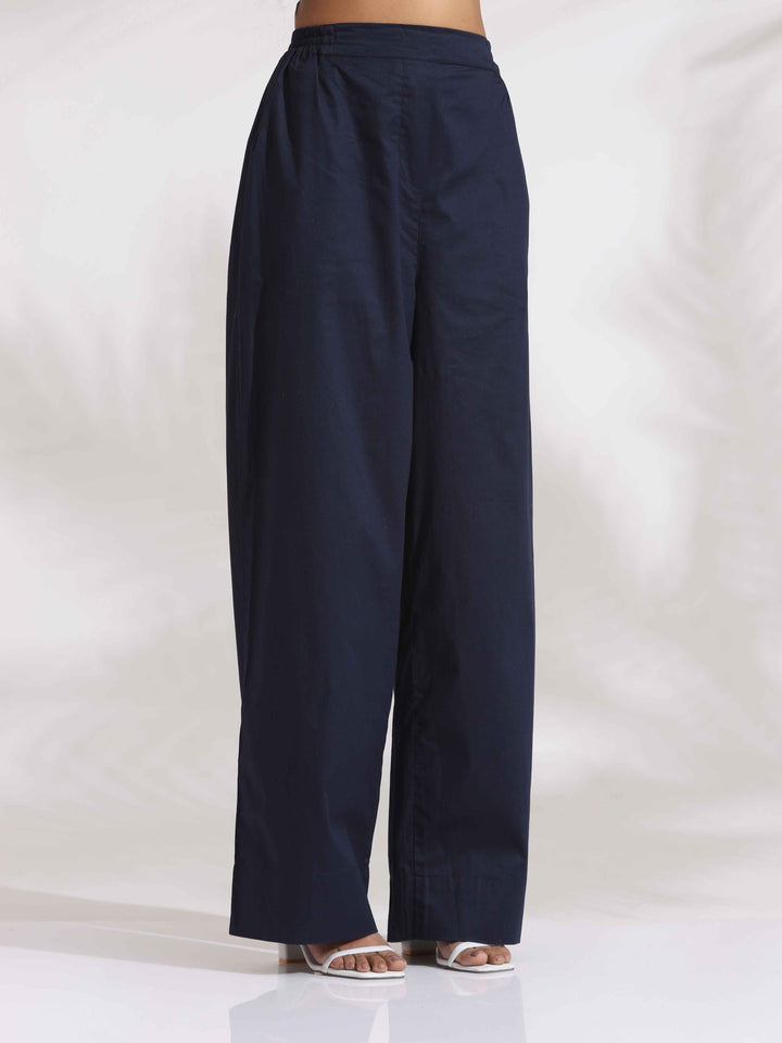 Blue Cotton Check Kurta Co-ord Set | SHOBITAM