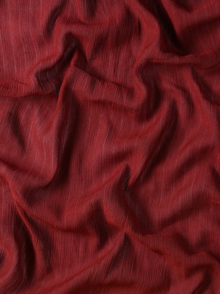 Maroon Hand Woven Shibori Cotton Saree With Yellow Pallu