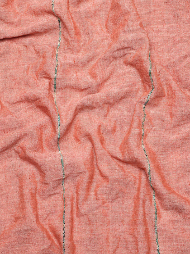 Peach Khesh Kantha Cotton Saree | SHOBITAM