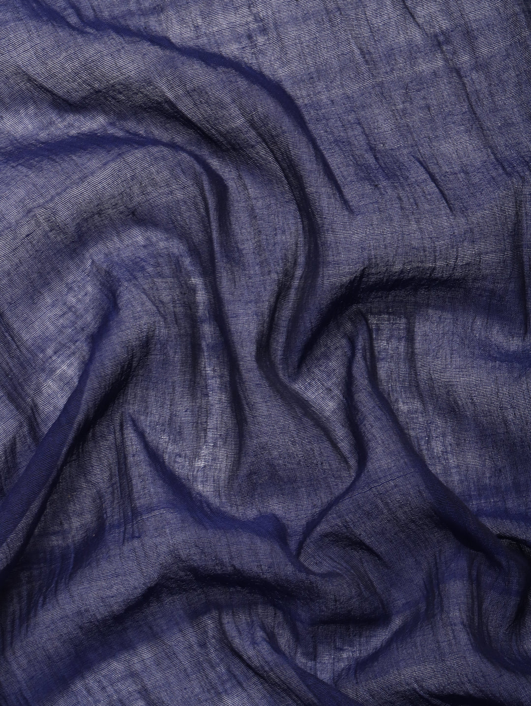 Handloom Navy Colour Block Cotton Kantha Saree | SHOBITAM