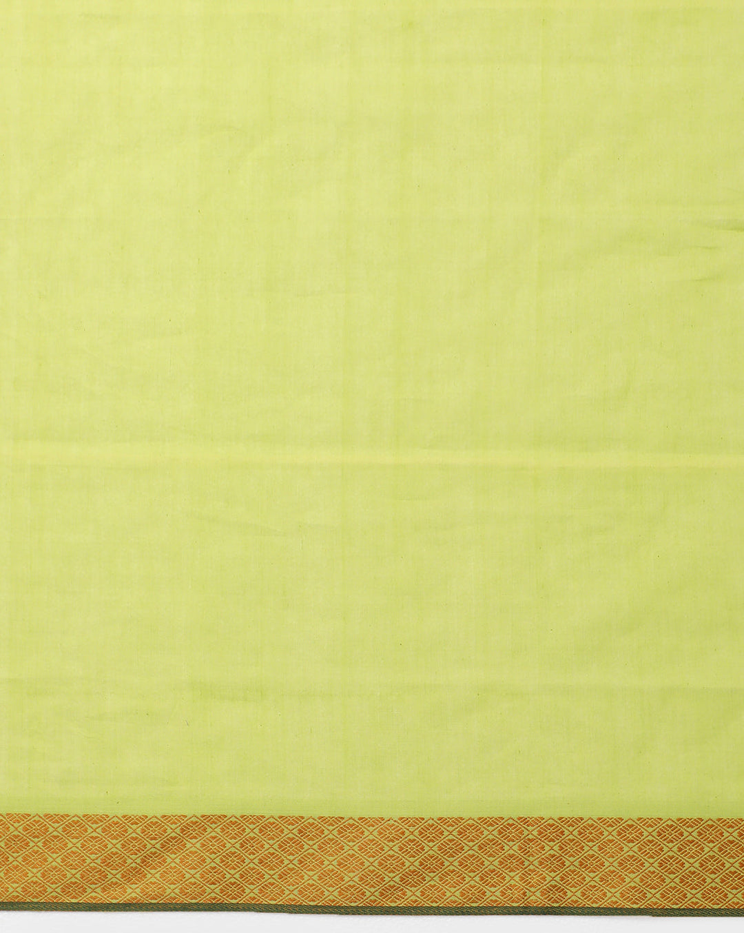 Lime green Golden Jacquard Cotton Saree | SHOBITAM