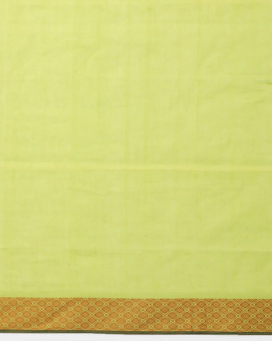 Lime green Golden Jacquard Cotton Saree