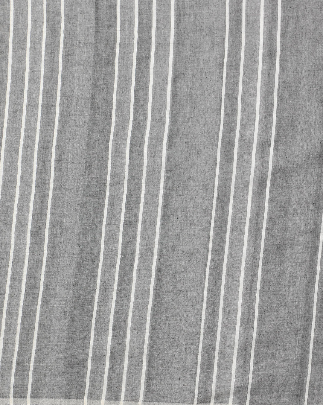 Gray Handwoven Cotton Saree with pompoms