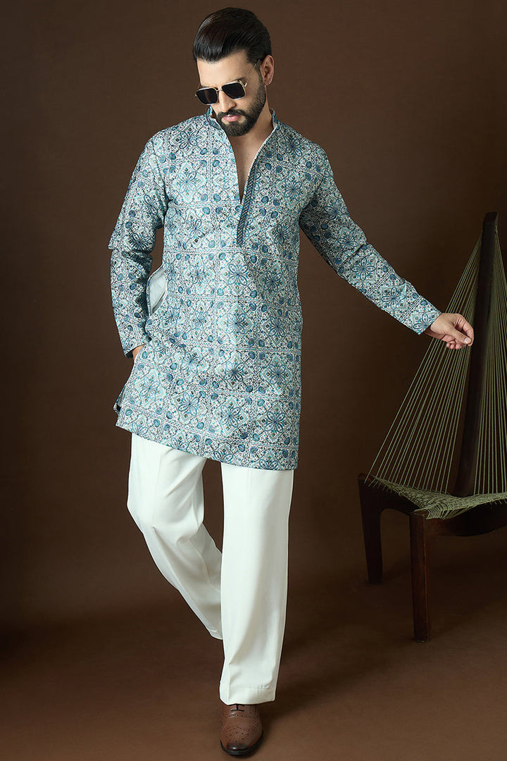 White Polyster Solid Embroidered Straight Kurta | SHOBITAM