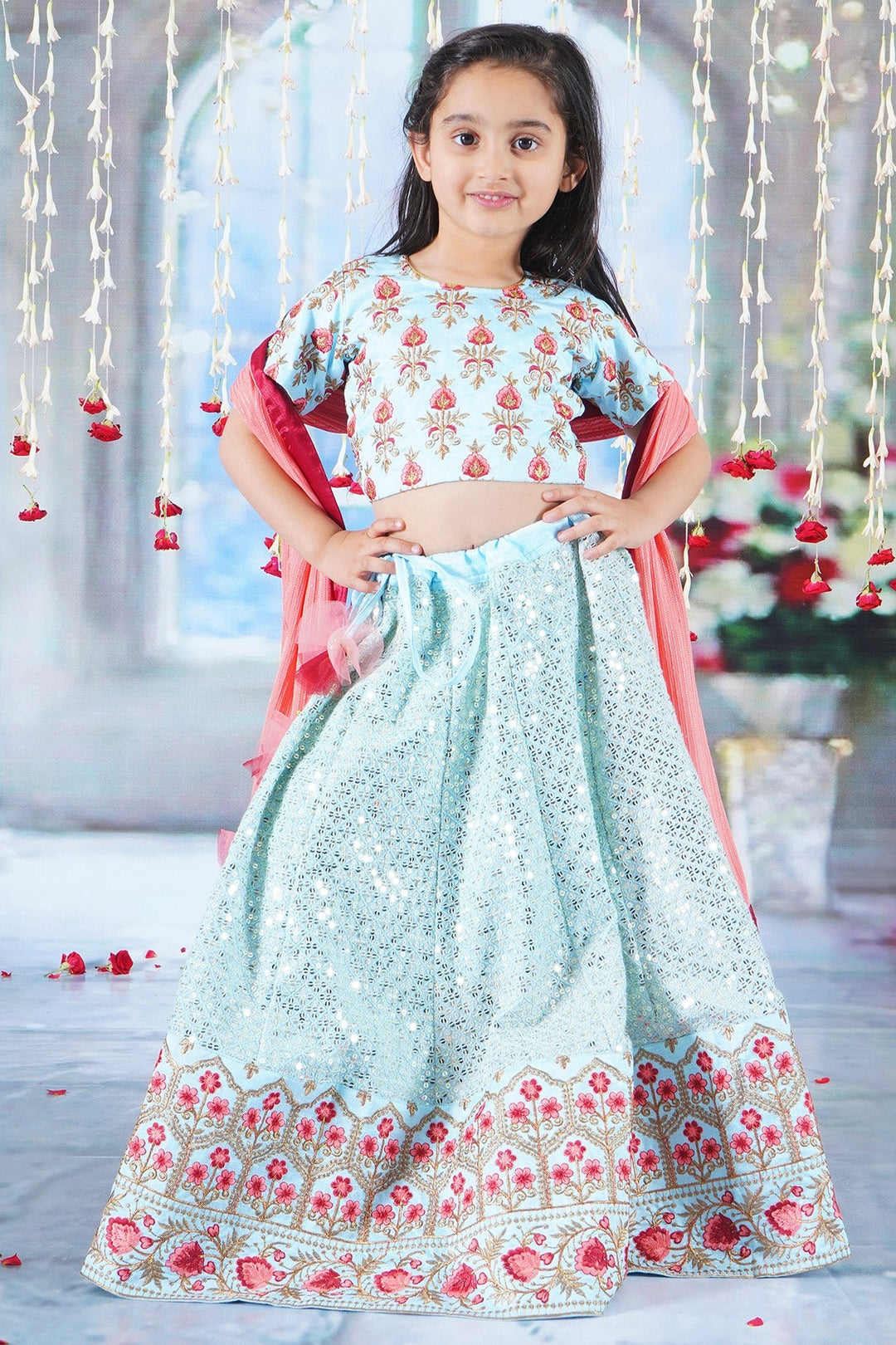Girls 12 Kali Starry Lehenga Blouse with Dupatta
