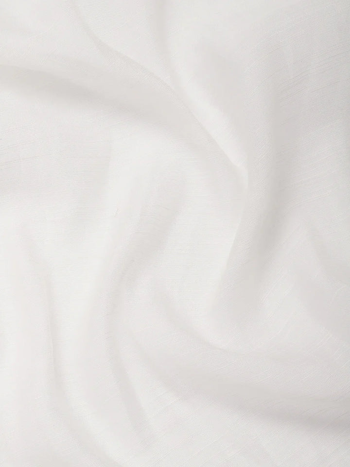 White-Red Silk Cotton Saree with Temple Border and Blouse piece