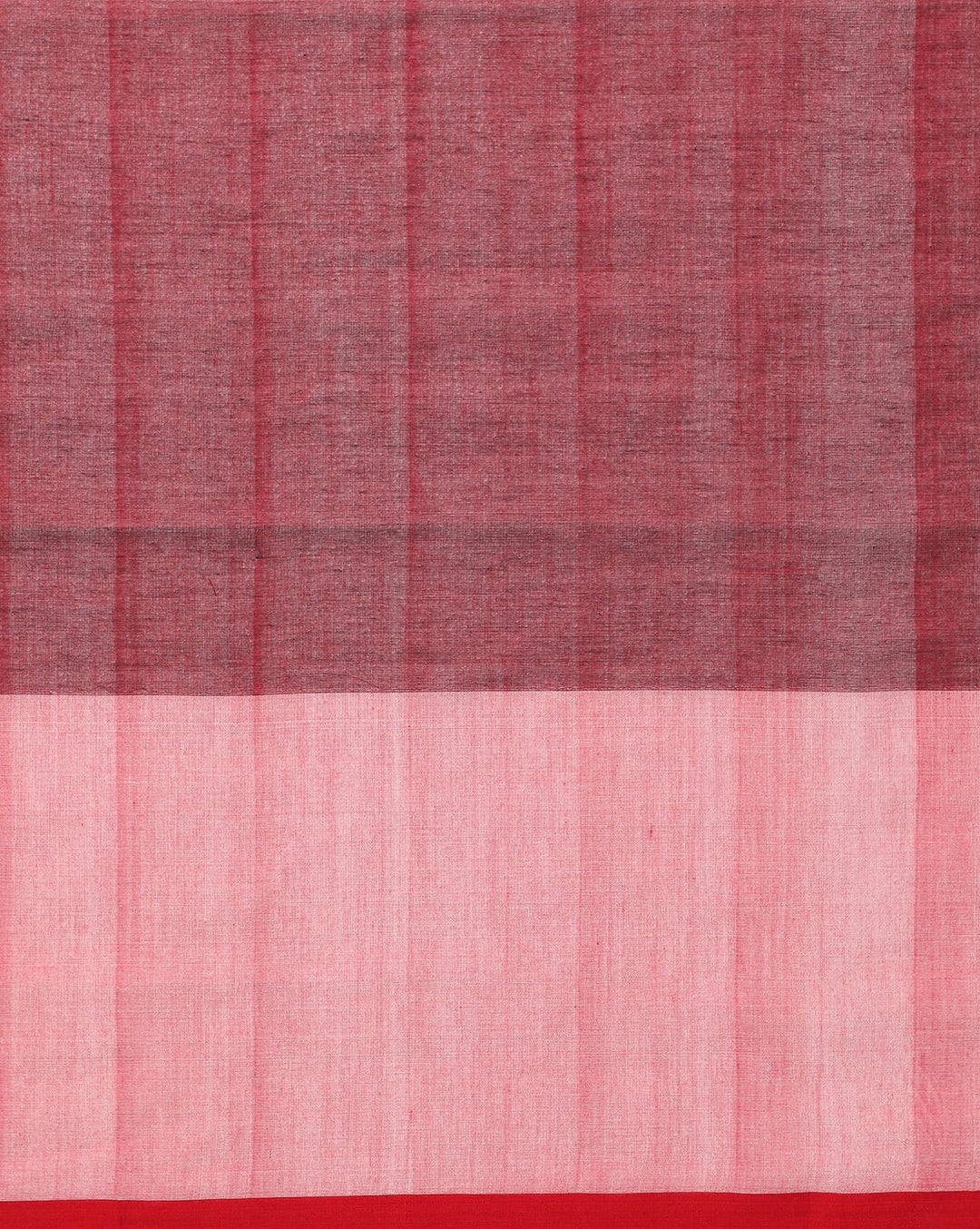 Maroon-Gray Handloom Color Block Cotton Saree