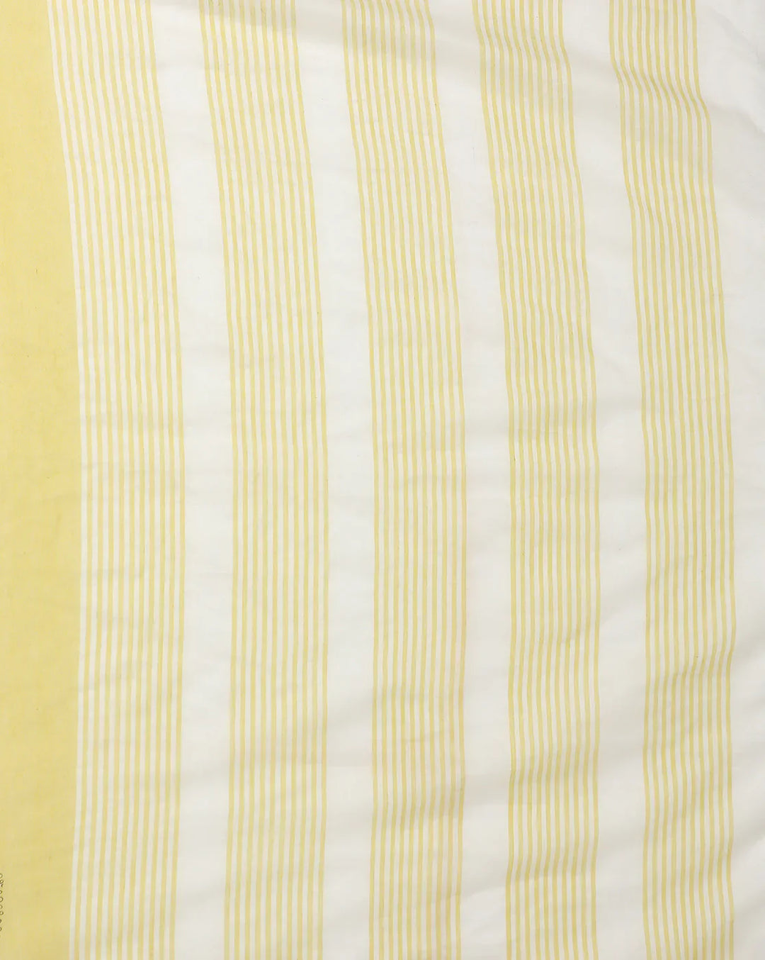 Cream-Yellow Handblock print Cotton saree No Blouse