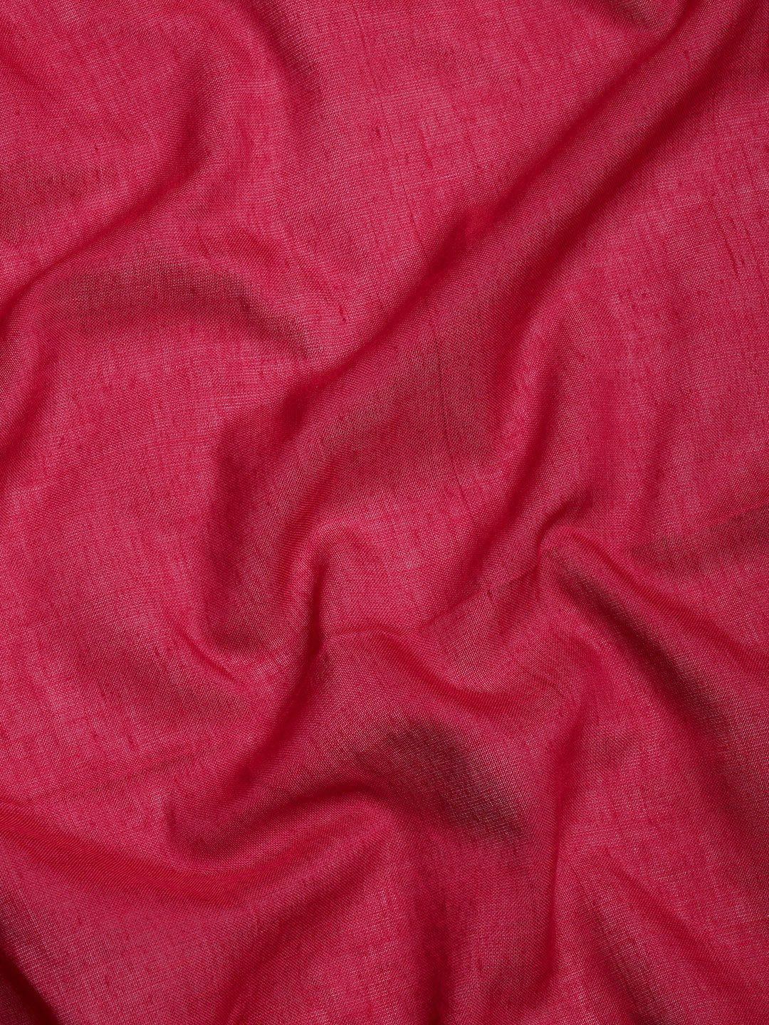 Maroon Magenta Solid Cotton Saree with Blouse piece | SHOBITAM