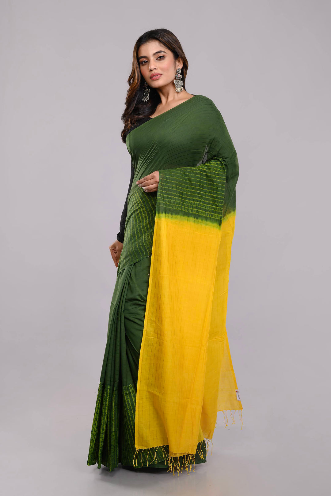 Hand Woven Shibori Cotton Saree | SHOBITAM