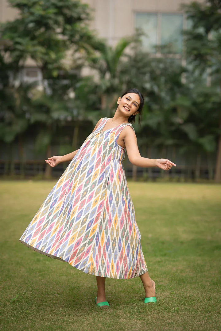 Casatta Ikkat Cotton Dress | SHOBITAM