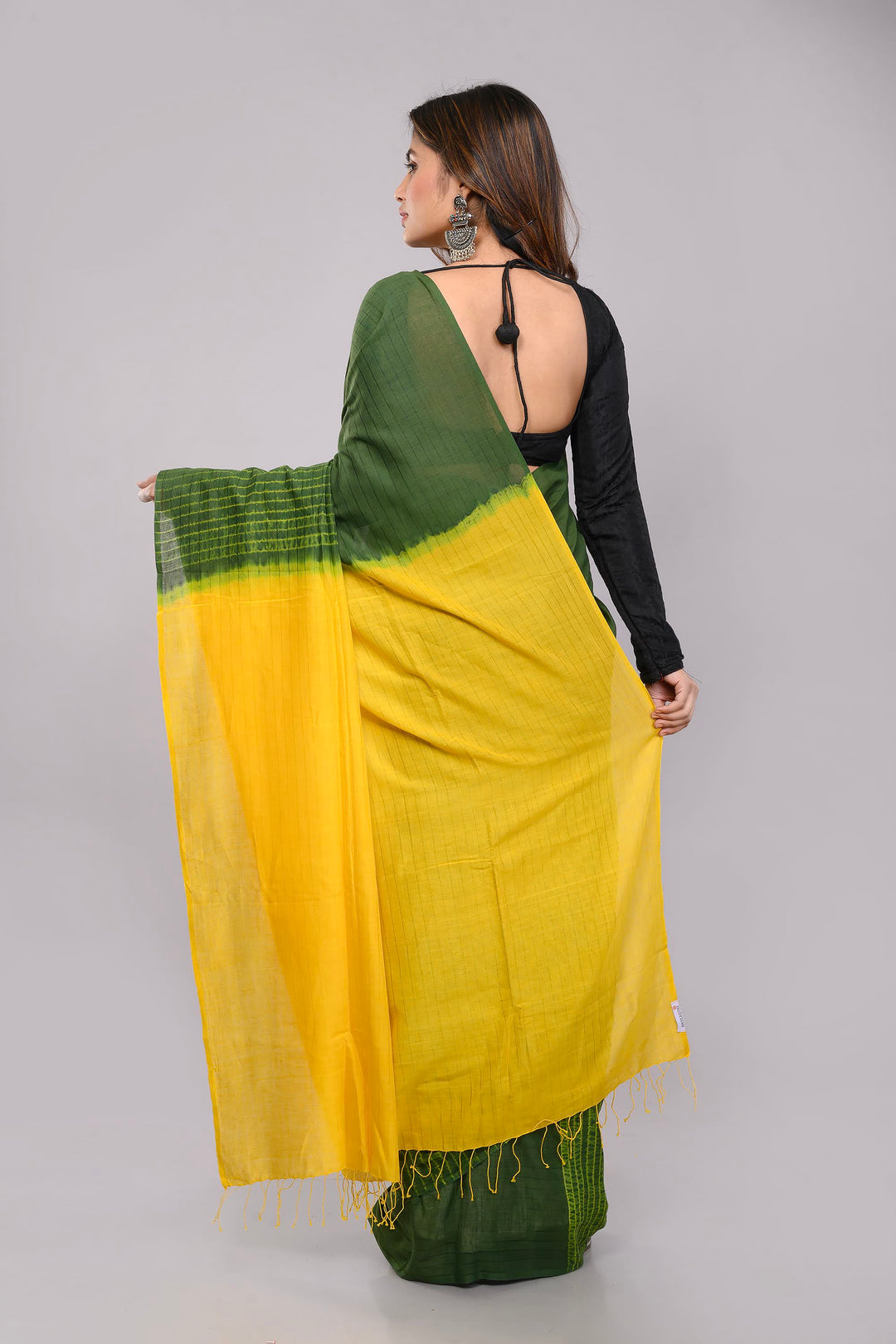 Hand Woven Shibori Cotton Saree | SHOBITAM