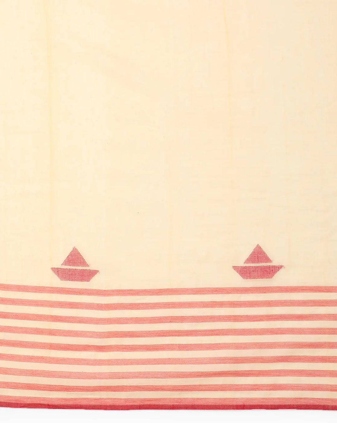 Cream Handloom Jamdani Cotton Saree