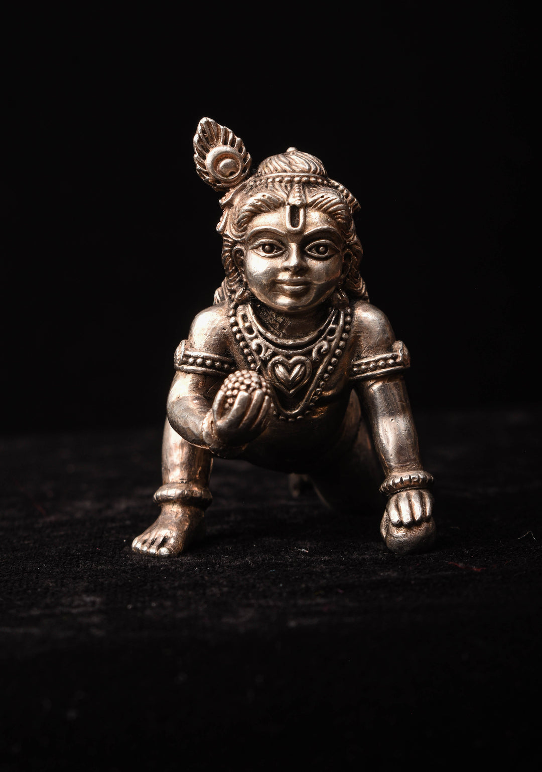 Silver Antique Finish ⁠Laddu Gopal Ldol