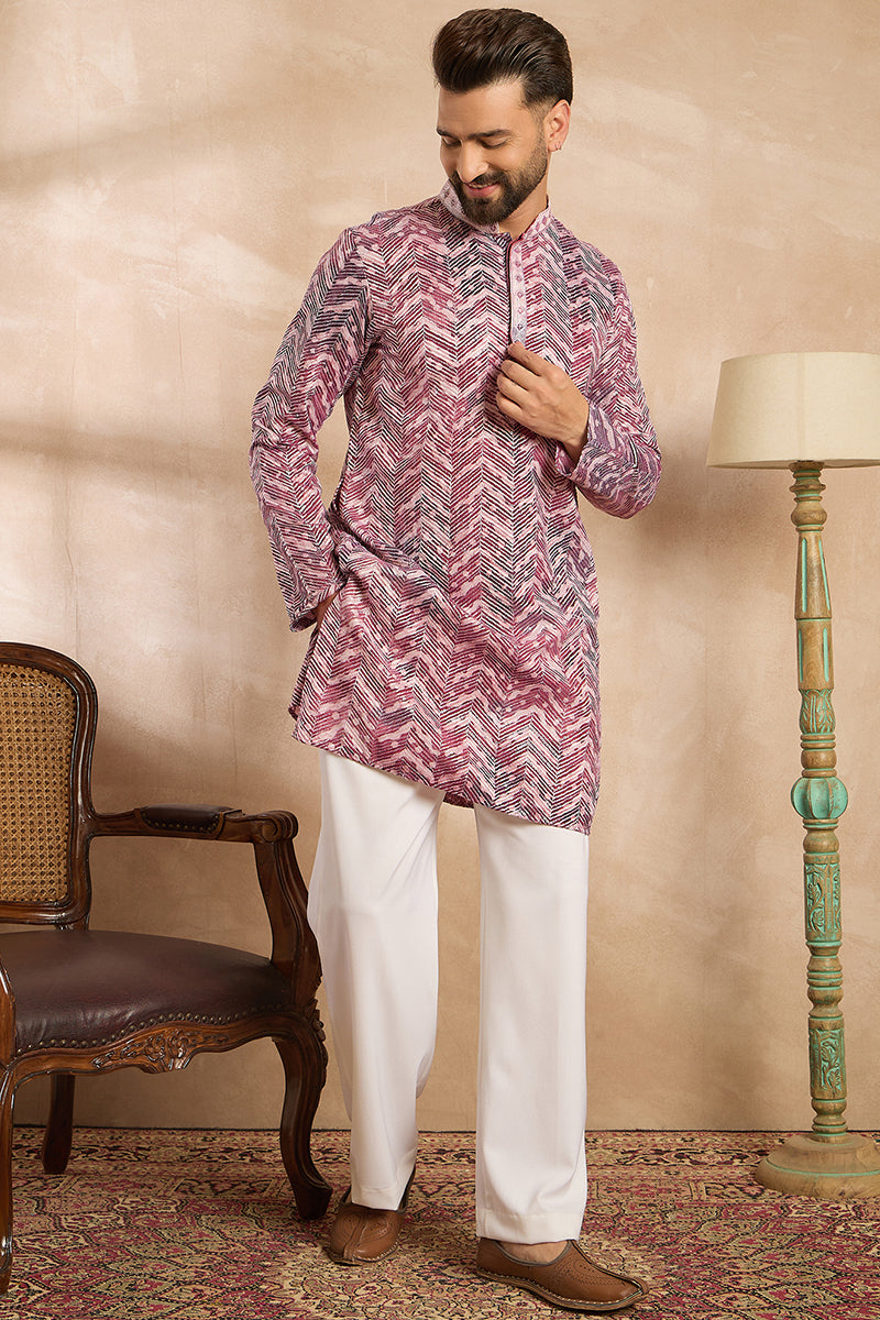 Maroon Silk Blend Solid Embroidered Straight Kurta With Trouser| SHOBITAM