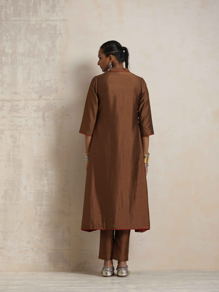 Brown Silk Kurta Set | SHOBITAM