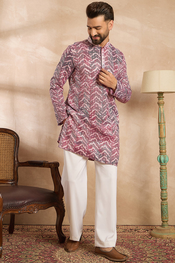 Maroon Silk Blend Solid Embroidered Straight Kurta | SHOBITAM