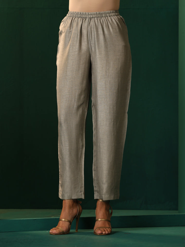 Blue Silk Angrakha Kurta Pant Set  | SHOBITAM