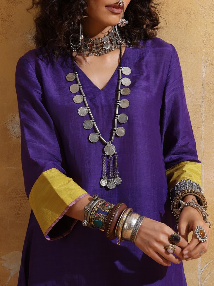 Purple Muslin Silk Co-ord Set | SHOBITAM