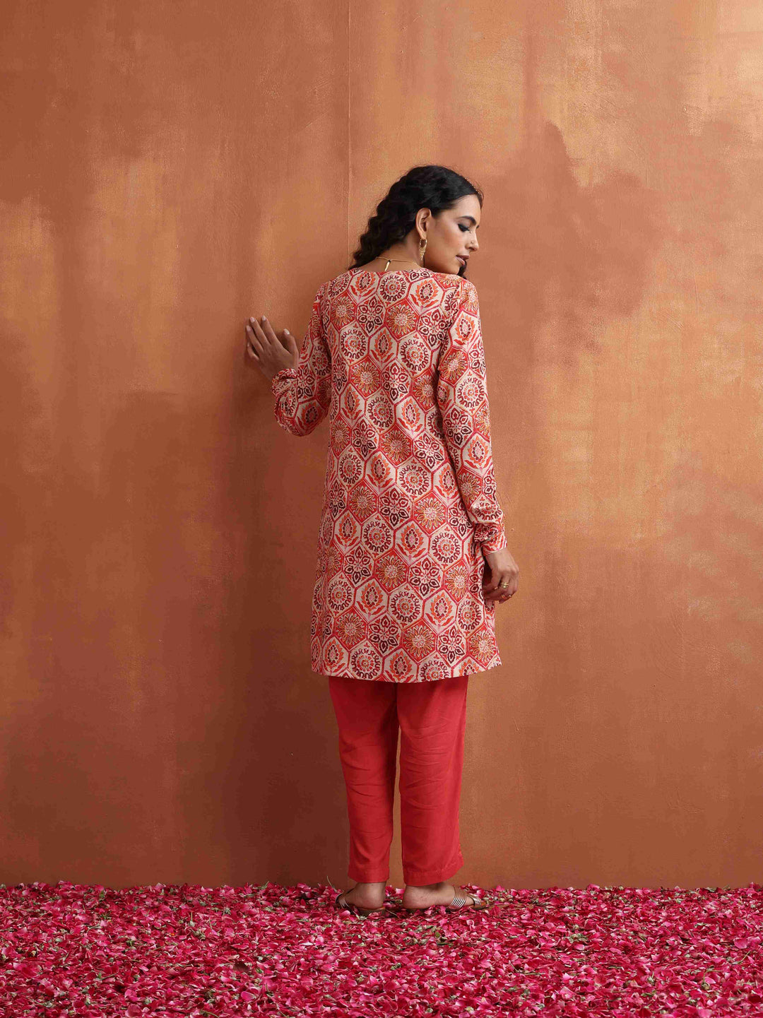 Beige Print Kurta Co-ord Set | SHOBITAM