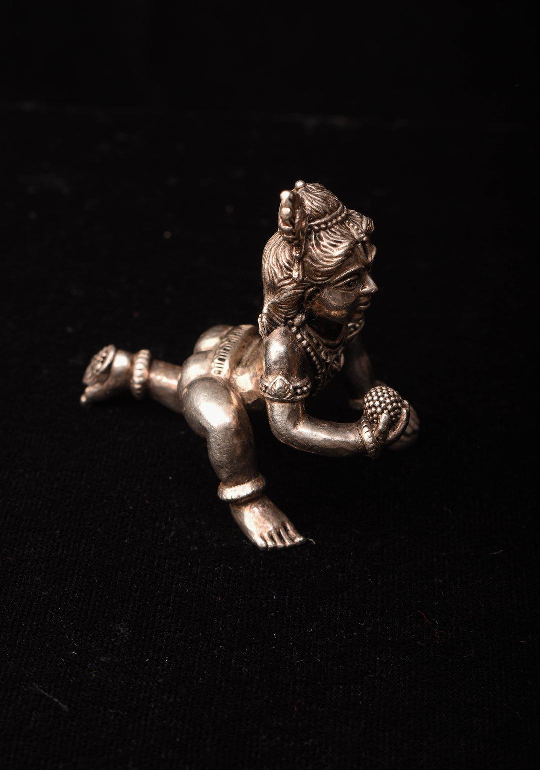 Silver Antique Finish ⁠Laddu Gopal Ldol