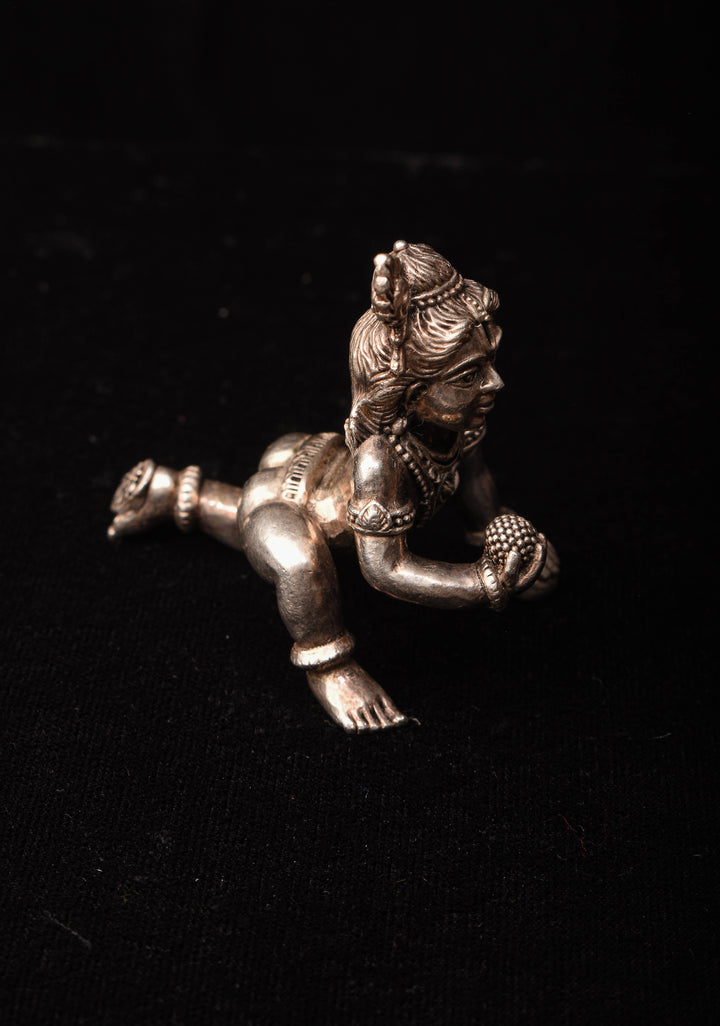 Silver Antique Finish ⁠Laddu Gopal Ldol