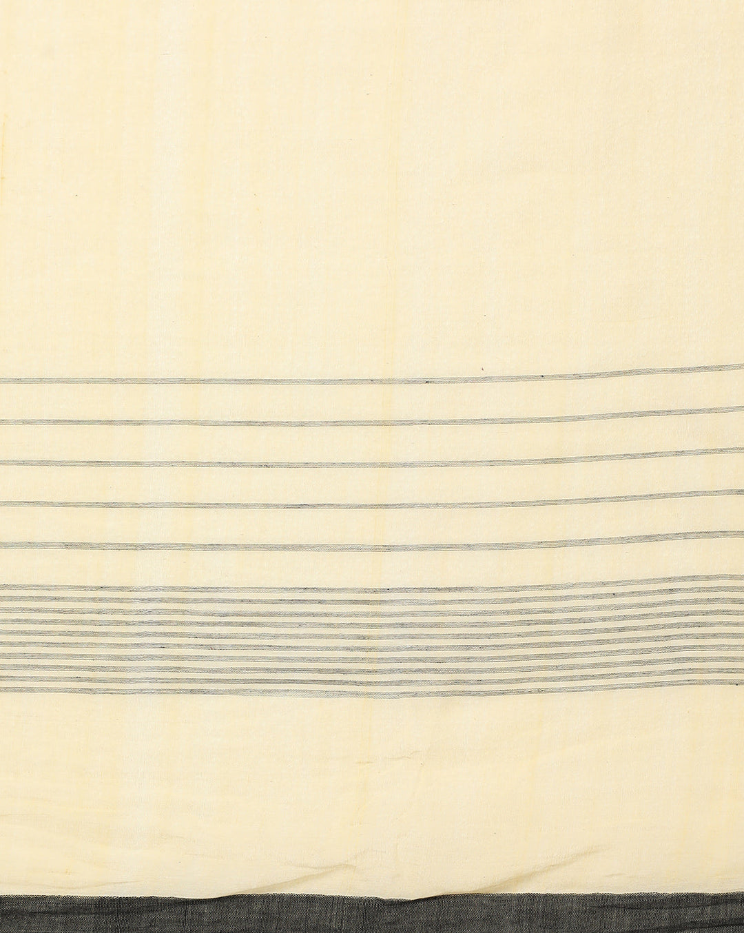 Yellow Cream Colour Block Cotton Saree with pompoms No Blouse Piece | SHOBITAM