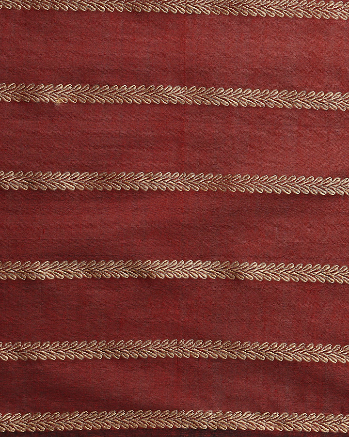 Maroon cotton Woven Saree with Blouse piece | SHOBITAM