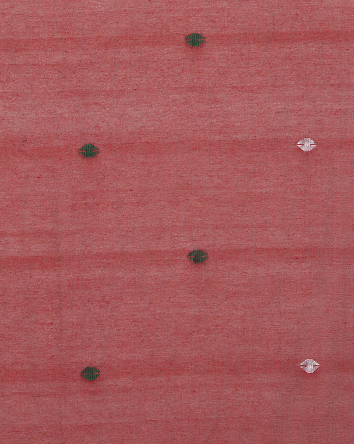 Pink Green Jamdani Cotton Saree | SHOBITAM