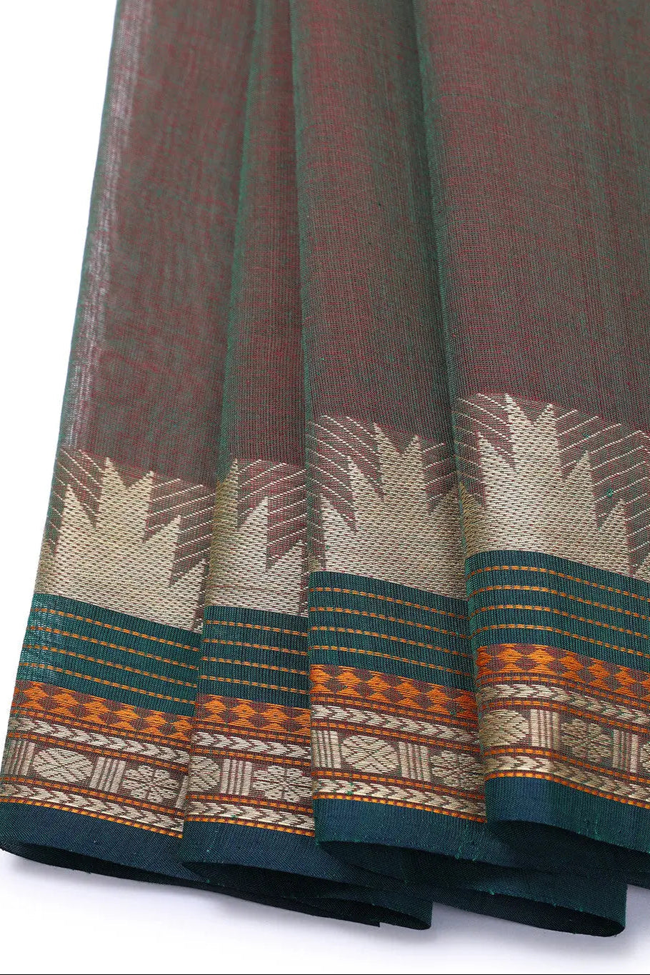 Gray Pure Cotton Kanchi Saree | Shobitam