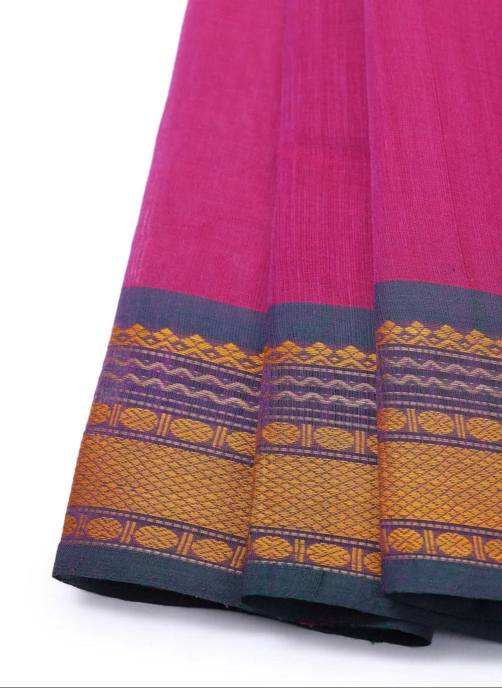 Pink Handloom Kanchi Cotton Saree | SHOBITAM