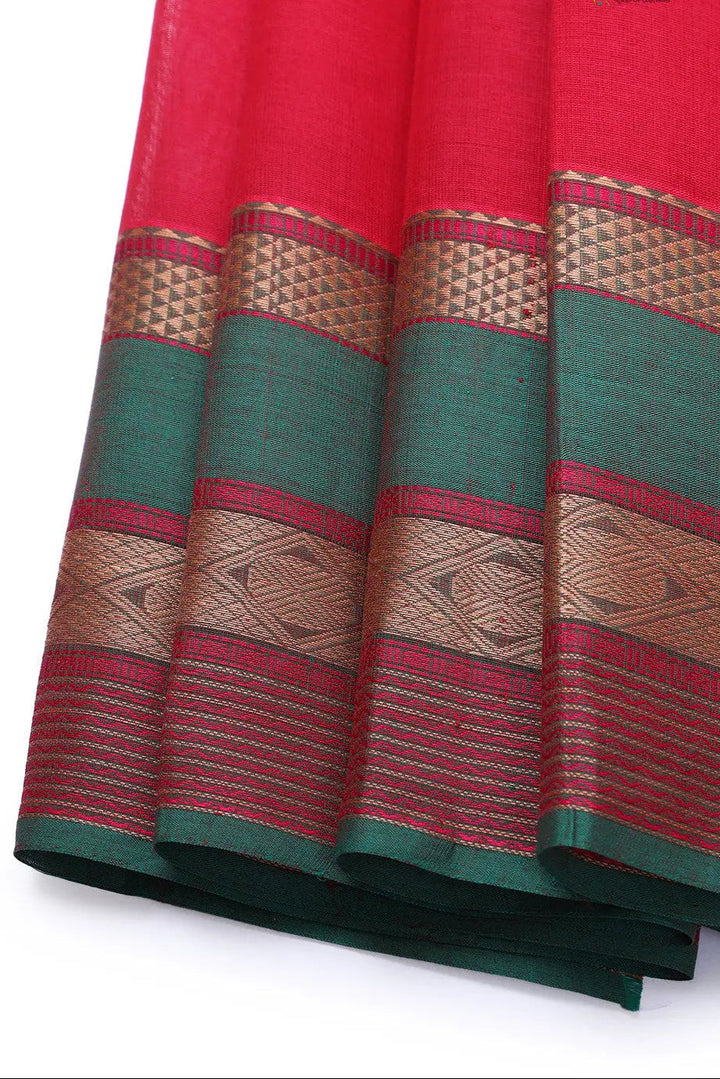 Handloom Rani Pure Cotton  Saree | SHOBITAM