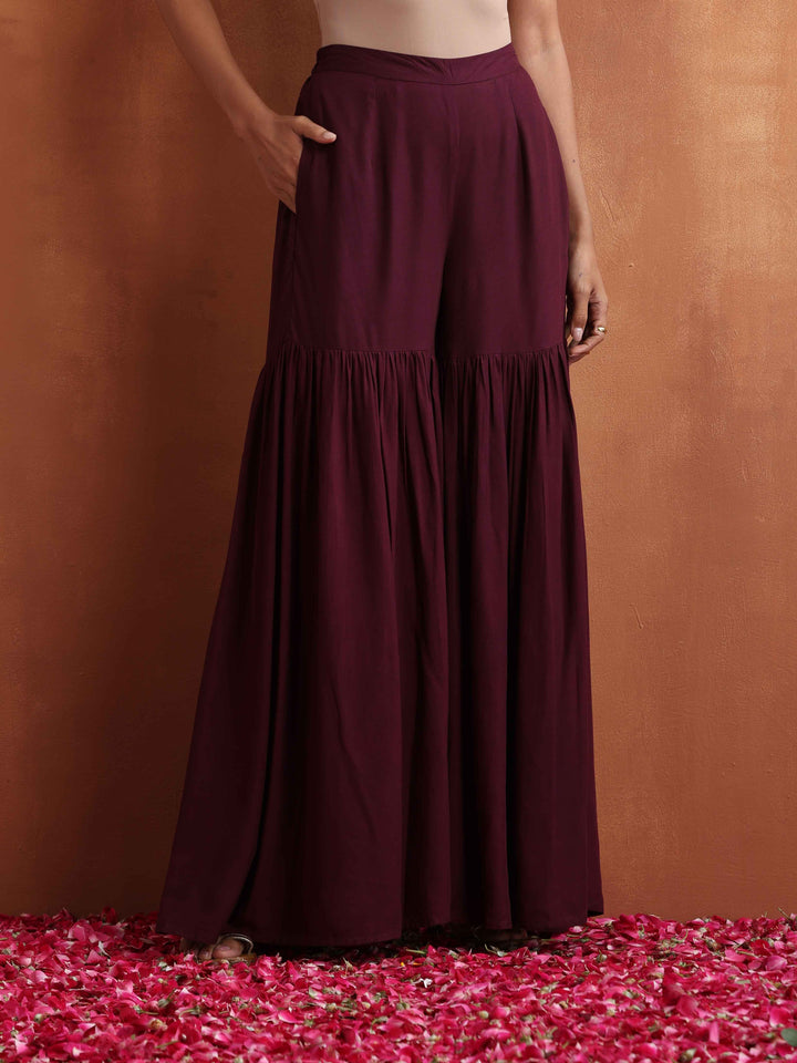 Purple Floral Print Sharara Set | SHOBITAM