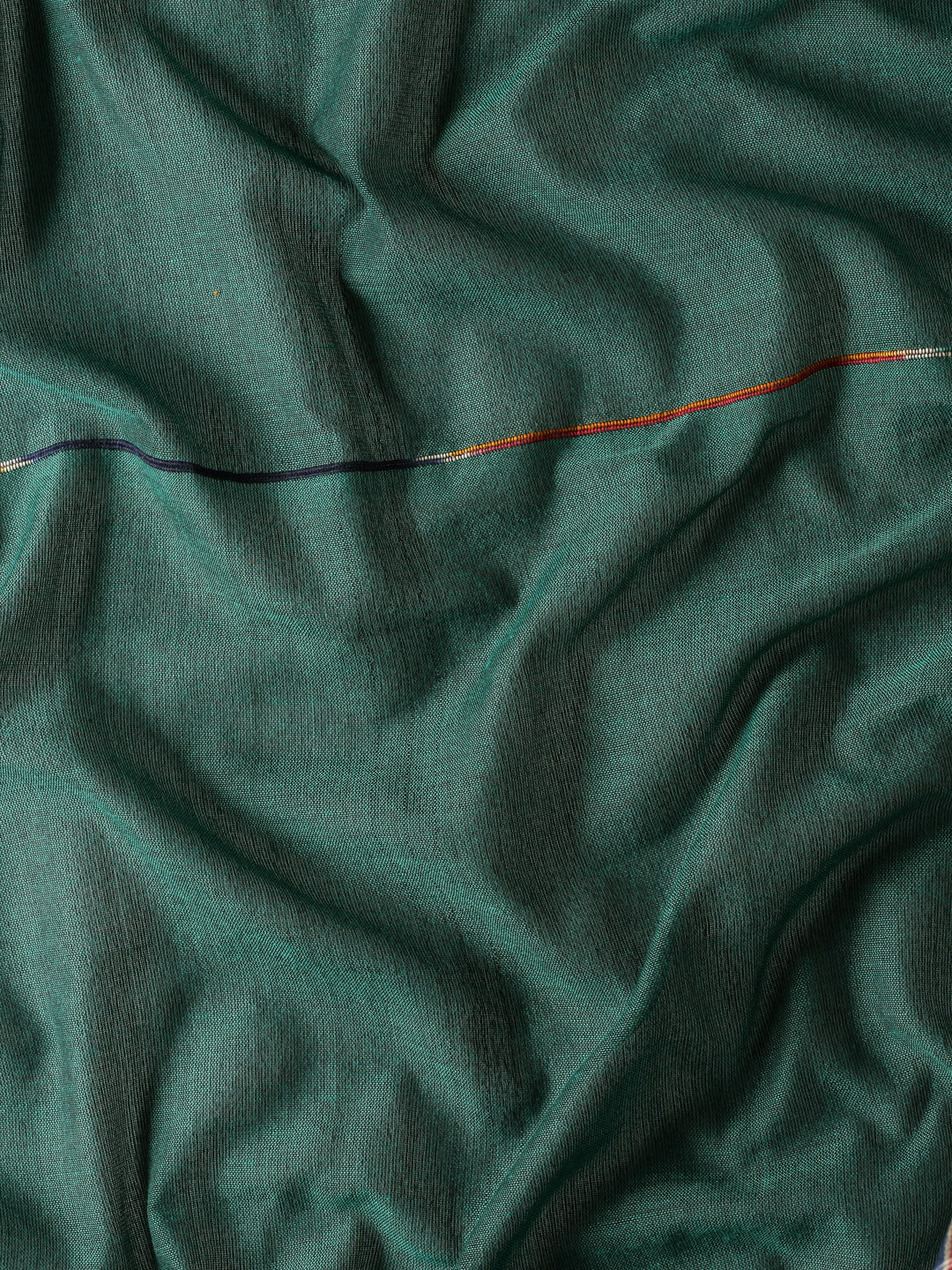 Bottle Green Pure Cotton Saree with Blouse piece