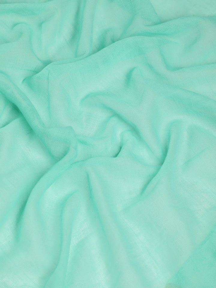 Sea Green Cotton Saree | SHOBITAM