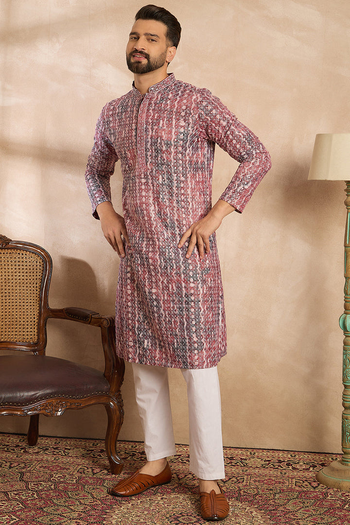 Brown Viscose Rayon Solid Printed Straight Kurta | SHOBITAM