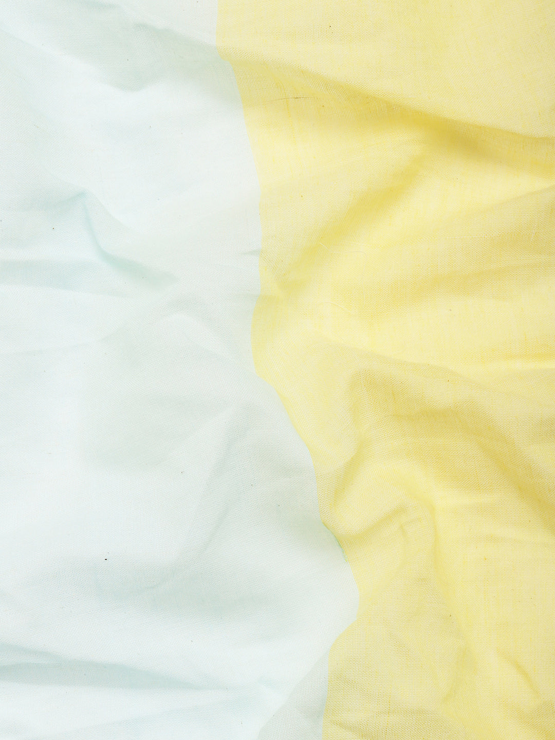 Handloom Sky Blue & Yellow Cotton Bird Print Saree