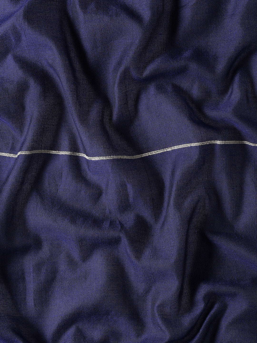 Blue Pure Cotton Saree with Long Tassels and Blouse piece