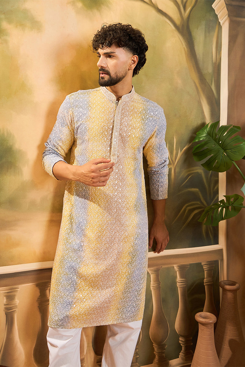 Multi Viscose Rayon Solid Embroidered Straight Kurta | SHOBITAM
