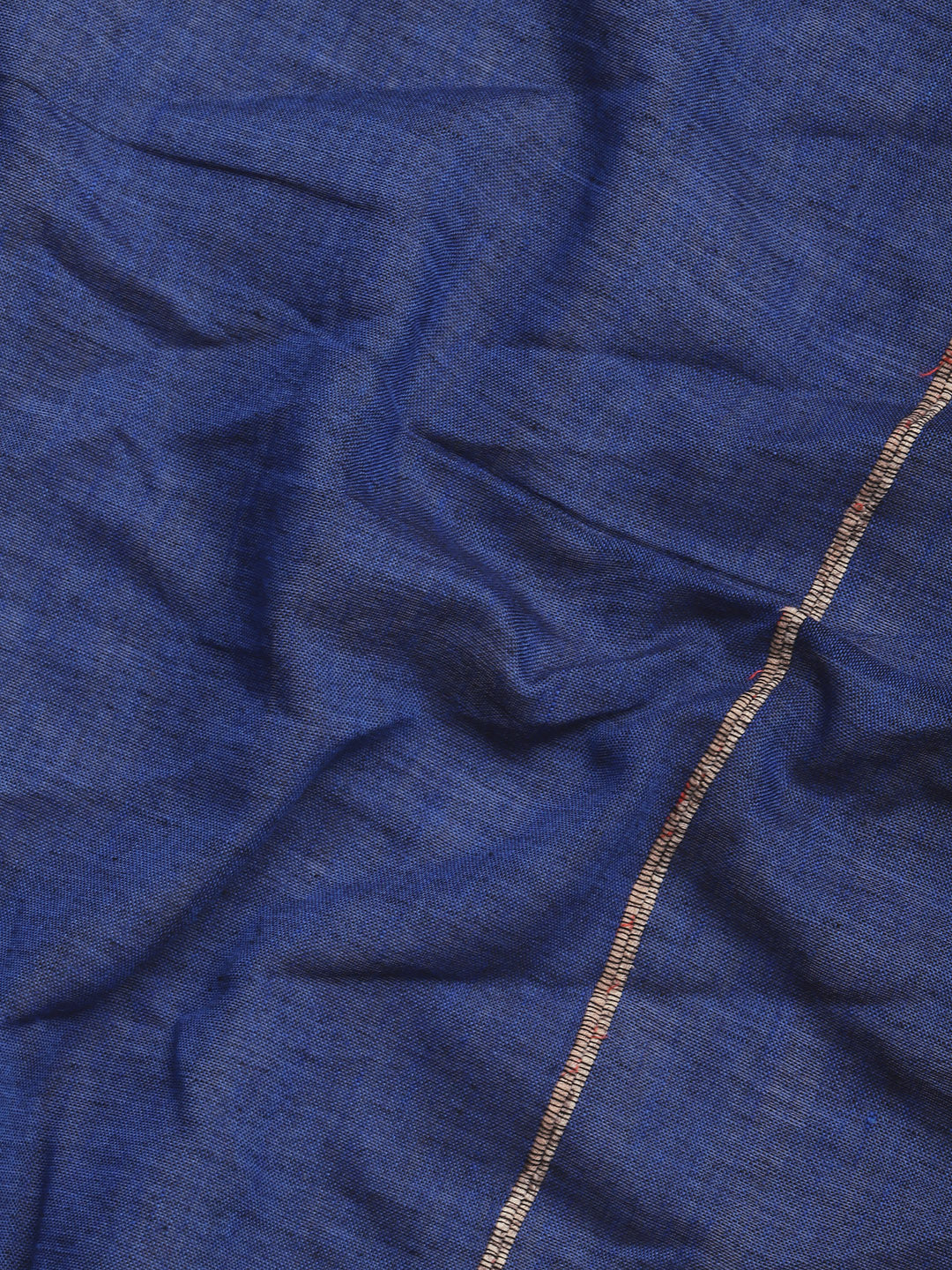 Dark Blue Ajrak Print Khesh Saree with Blouse piece | SHOBITAM