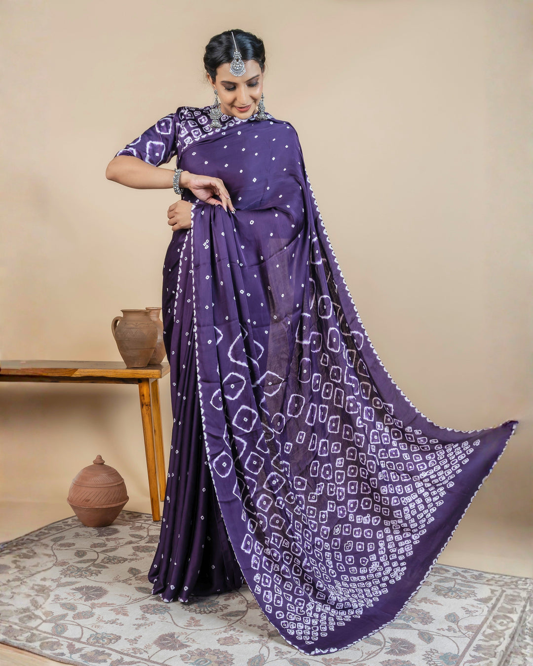 Rogan Bandhani Saree  | SHOBITAM