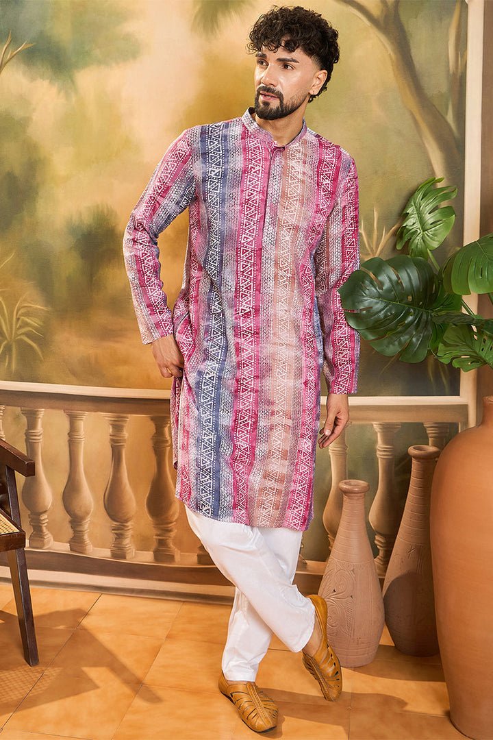 Multi Viscose Rayon Batik Printed Straight Kurta  | SHOBITAM