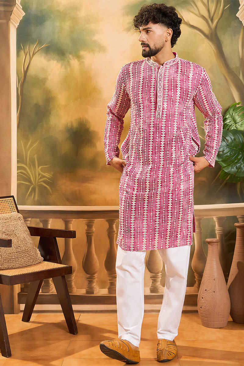 Red Viscose Rayon Shibori Embroidered Straight Kurta | SHOBITAM